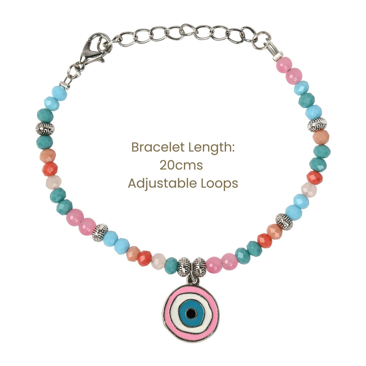 Vibrant Evil Eye Charm Bracelet Set of 3