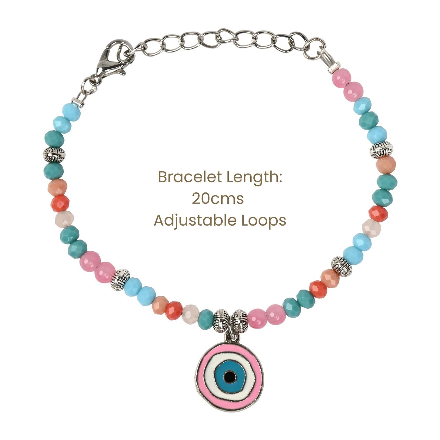 Vibrant Evil Eye Charm Bracelet Set of 3