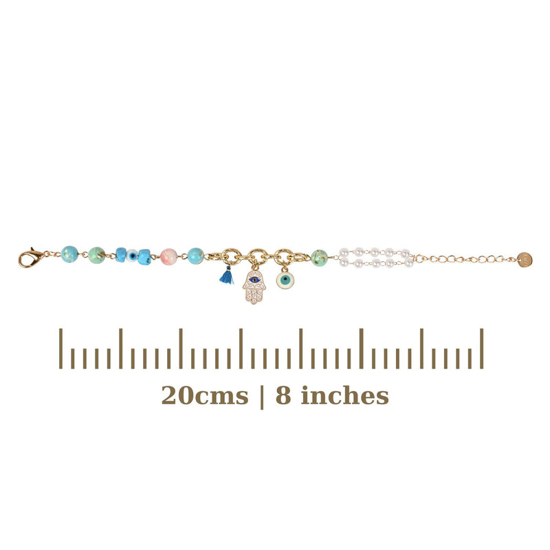 Hamsa Evil Eye Charm Bracelet