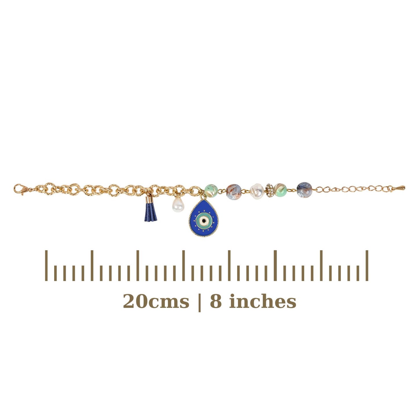 Gold Chain Evil Eye Charm Bracelet