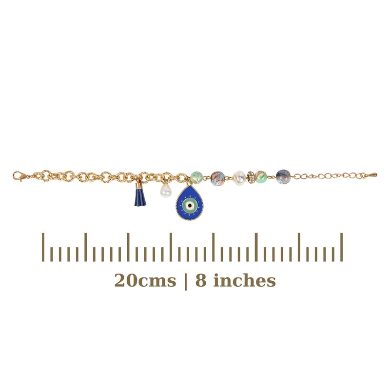 Gold Chain Evil Eye Charm Bracelet
