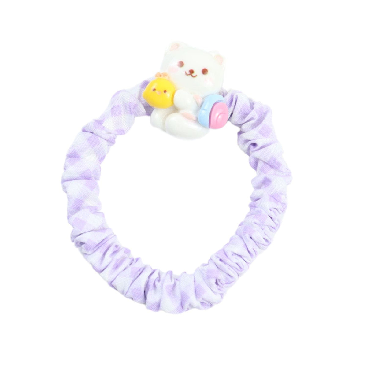 Teddy Bear Charms Set of 2 Fabric Hair Ties