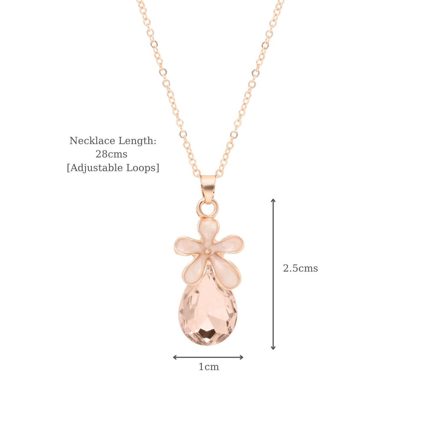 Crystal Floral Teardrop Necklace & Earrings Gift Set for Sister