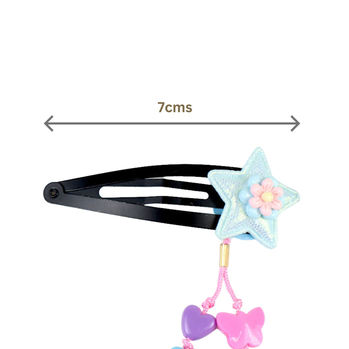 Resin Charm Beaded Tassel Kids Hair Clips, Set of 2