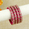 Silk Thread Square Kundan Stone Bangles - Set of 4