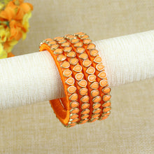 Load image into Gallery viewer, Silk Thread Kundan Stone Bangles - Set of 4
