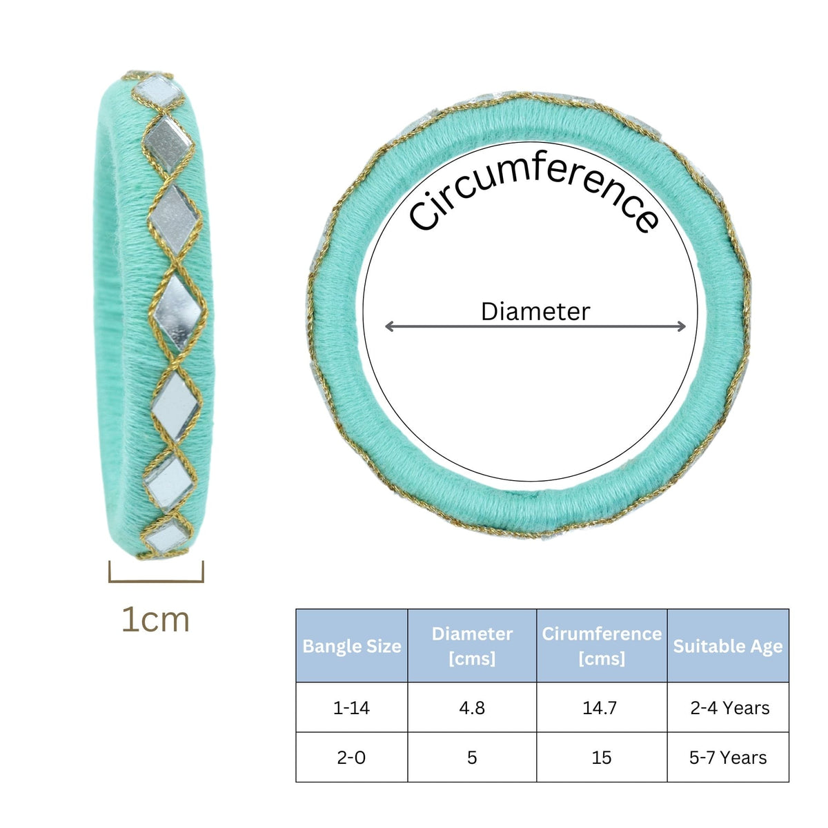 Thread & Mirror Work Bangles [Set of 2]