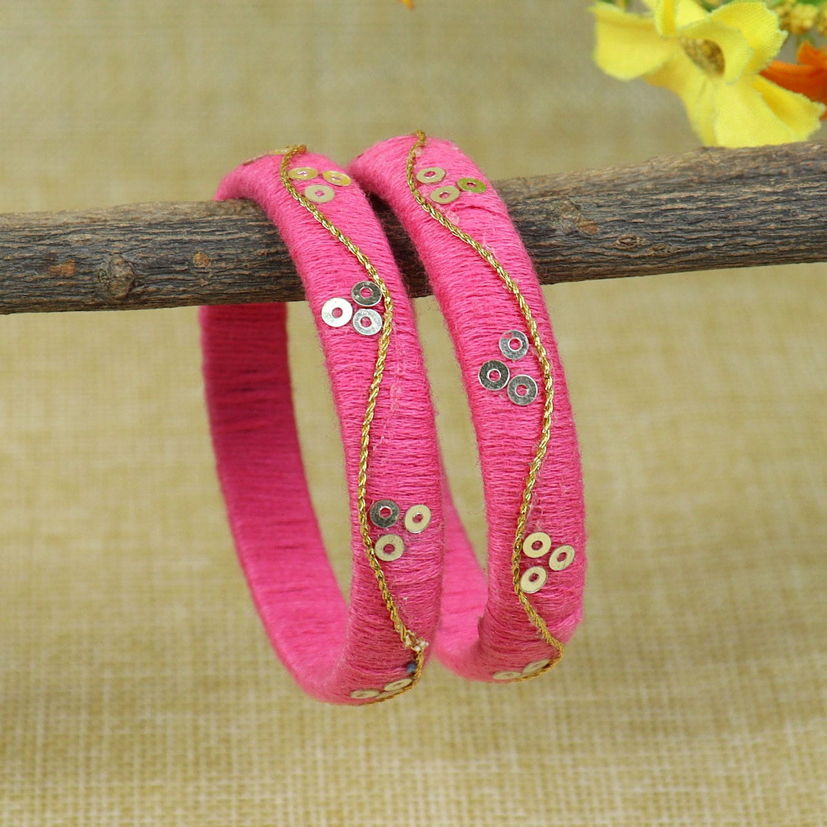 Taara with Golden Thread Bangles [Set of 2]
