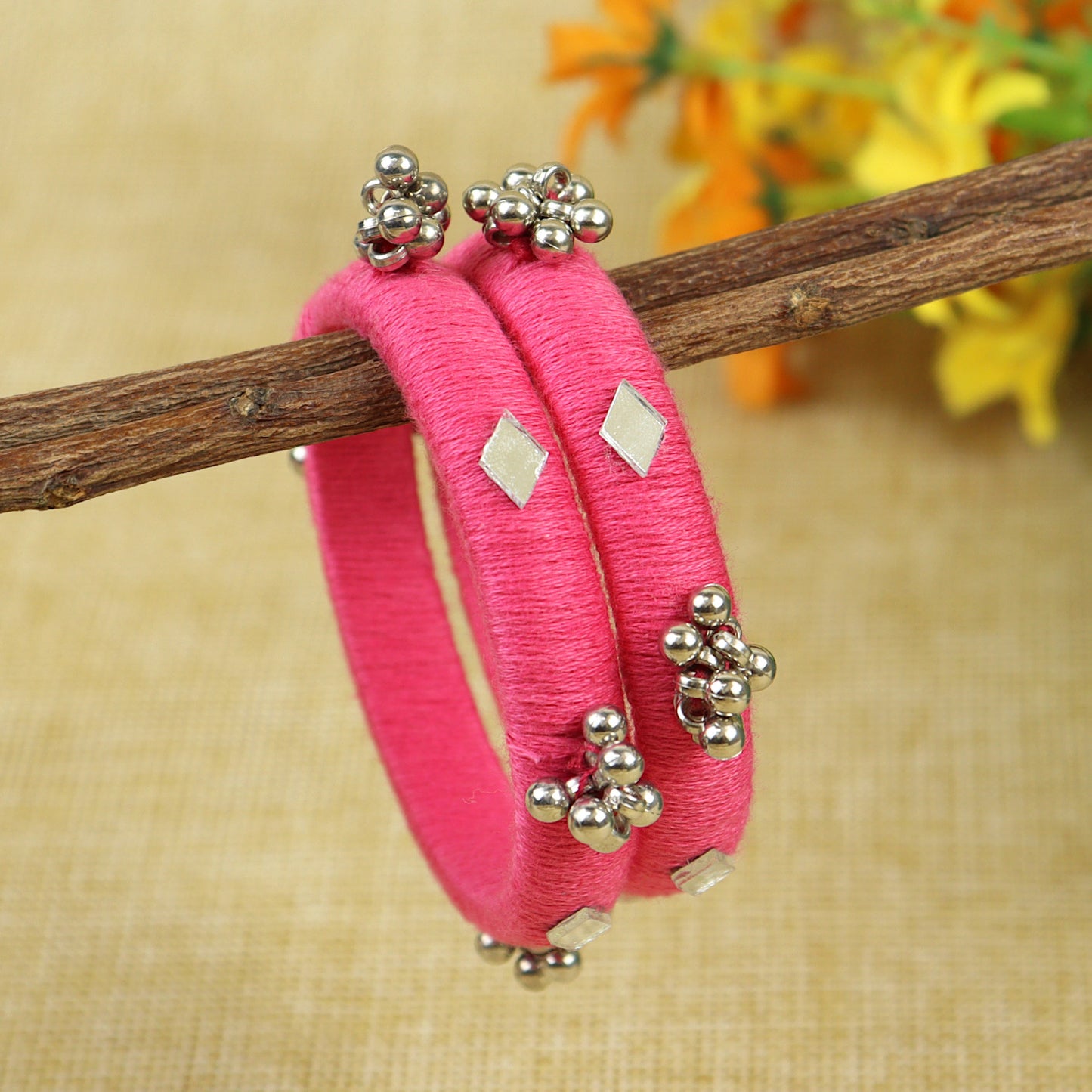 Ghungroo Mirror Thread Bangles [Set of 2]