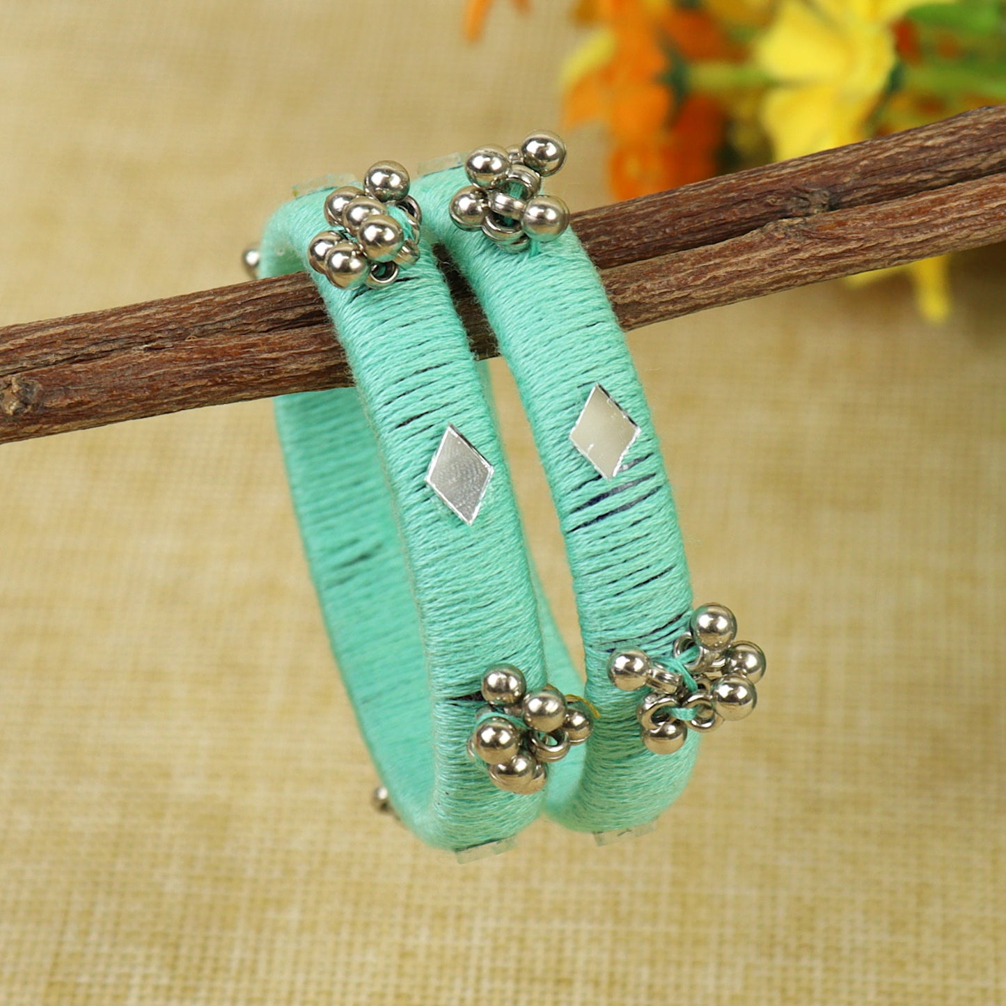 Ghungroo Mirror Thread Bangles [Set of 2]