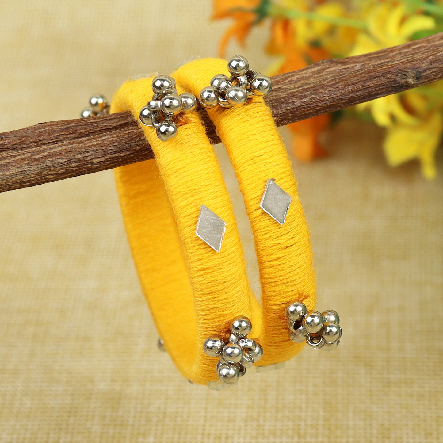 Ghungroo Mirror Thread Bangles [Set of 2]