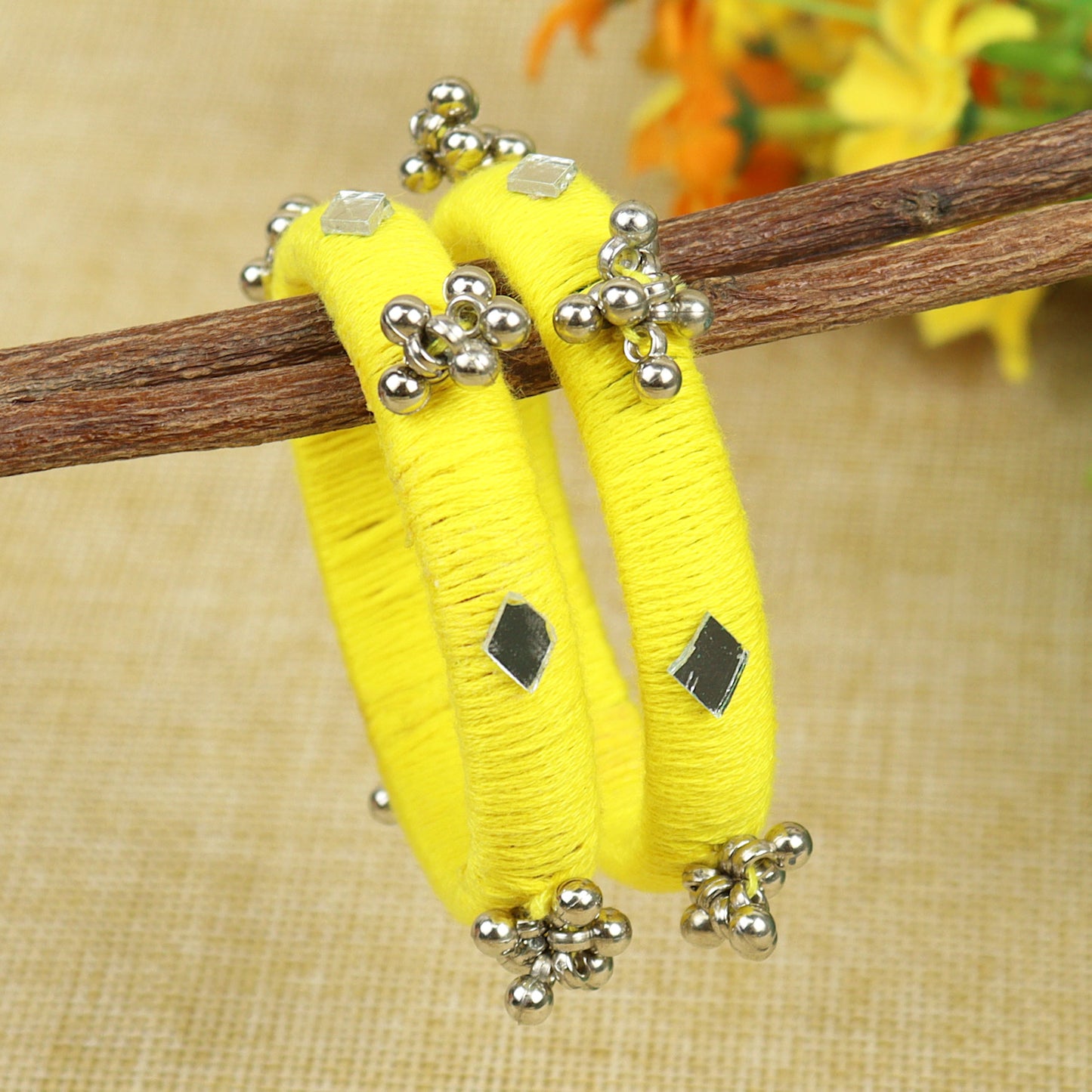 Ghungroo Mirror Thread Bangles [Set of 2]