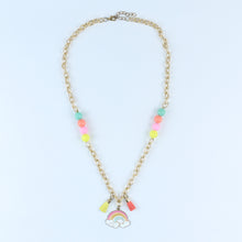 Load image into Gallery viewer, Rainbow Tassel Necklace &amp; Bracelet Set - Pink
