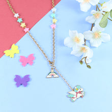 Load image into Gallery viewer, Unicorn Rainbow Charms Necklace - Pink
