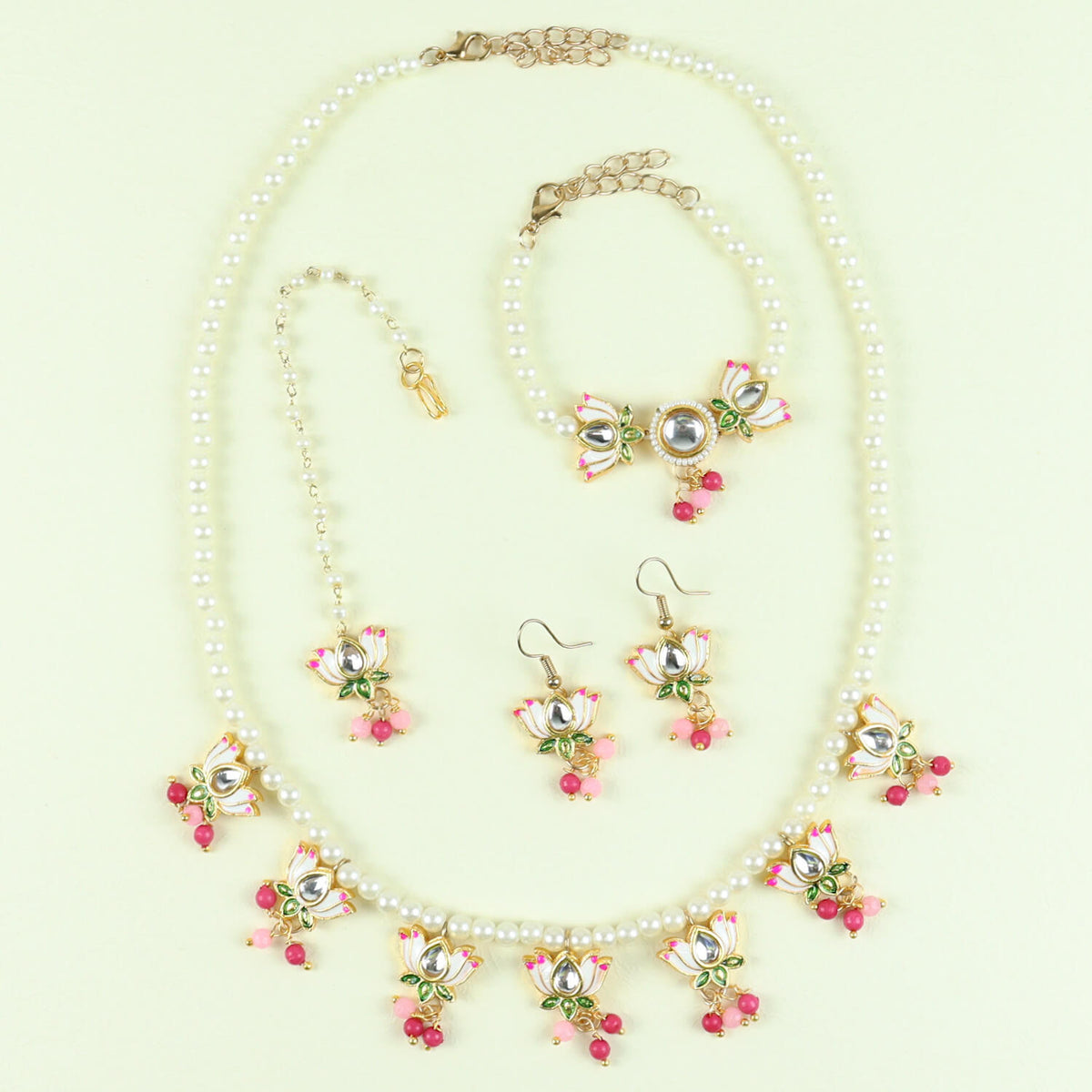 Meenakari Kundan Jewellery Set