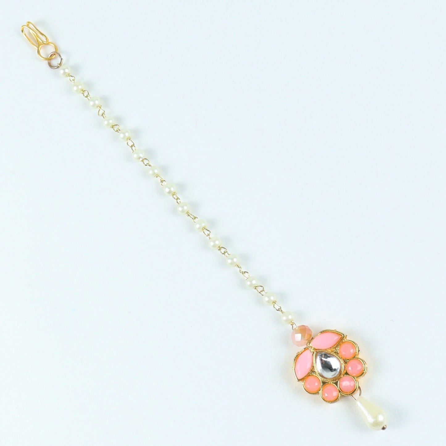 Kudan Stone Floral Charm Maang Tikka
