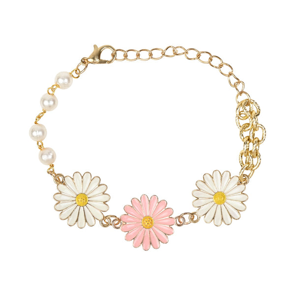 Floral Charm Chain Bracelet