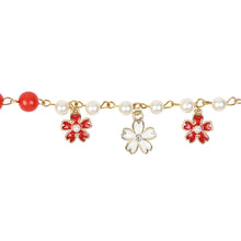 Load image into Gallery viewer, Floral Multi Charms Chain Bracelet Red::White
