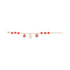 Floral Multi Charms Chain Bracelet Red::White