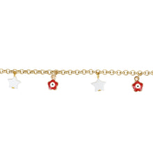 Load image into Gallery viewer, Evil Eye Charms Chain Bracelet Red::White

