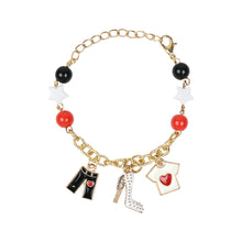 Load image into Gallery viewer, Fashion Icon Charms Chain Bracelet Red::White::Black
