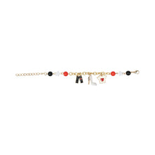 Load image into Gallery viewer, Fashion Icon Charms Chain Bracelet Red::White::Black
