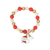 Santa Claus Christmas Beaded Bracelet Red::White