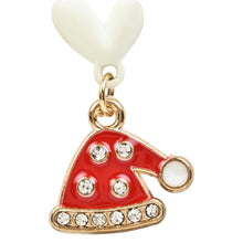 Load image into Gallery viewer, Christmas Cap Charms Stud Earrings Red::White
