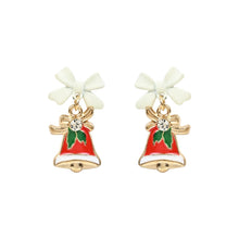 Load image into Gallery viewer, Christmas Jingle Bell Charm Stud Earrings Red::White
