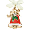 Christmas Jingle Bell Charm Stud Earrings Red::White