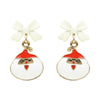 Santa Claus Christmas Stud Earrings Red::White