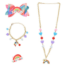 Load image into Gallery viewer, Rainbow Unicorn Star Charms Jewellery Set - Pink &amp; Blue
