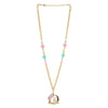 Bunny & Heart Charm Necklace & Bracelet Set - Pink