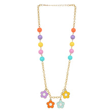 Load image into Gallery viewer, Floral Charms Necklace - Blue, Orange, Yellow
