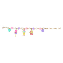 Load image into Gallery viewer, Cup Cake Ice-Cream Multi-Charms Bracelet - Pink &amp; Yellow
