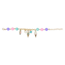 Load image into Gallery viewer, Ice-Cream Multi-Charms Bracelet - Pink &amp; Purple

