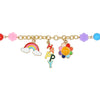 Happiness Multi-Charms Chain Bracelet - Pink, Blue, Orange, Yellow