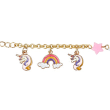 Load image into Gallery viewer, Unicorn Rainbow Multi-Charms Chain Bracelet - Pink &amp; Purple
