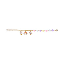 Load image into Gallery viewer, Unicorn Rainbow Multi-Charms Chain Bracelet - Pink &amp; Purple
