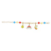 Unicorn Rainbow Hanging Multi-Charms Chain Bracelet - Red & Yellow