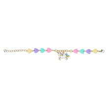 Load image into Gallery viewer, Unicorn Heart Charms Chain Bracelet - Pink, Blue, Green, Yellow
