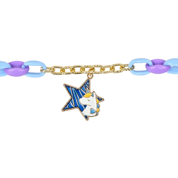Star Unicorn Charm Bracelet - Blue