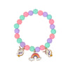 Unicorn Rainbow Multi-Charms Beaded Bracelets - Set of 2 - Pink & Purple