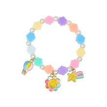 Load image into Gallery viewer, Unicorn Multi-Charms Beaded Bracelet Set of 2 - Pink &amp; Purple
