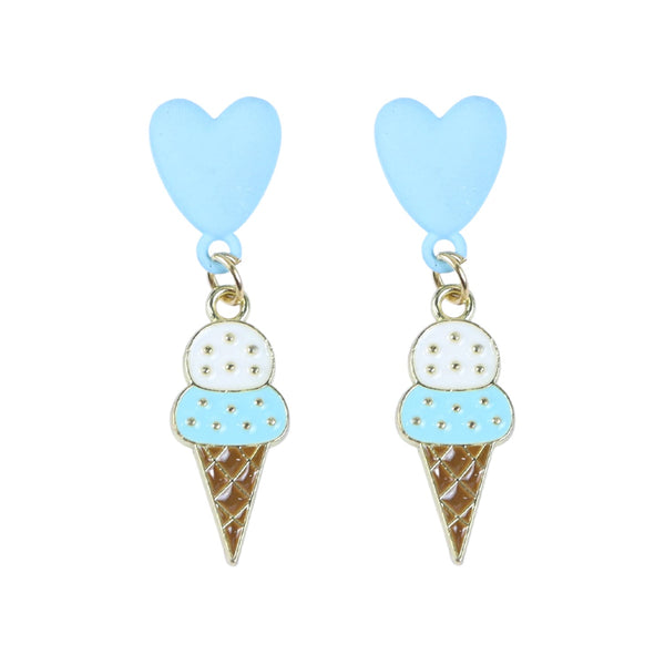 Ice-Cream Charms Earrings - Blue