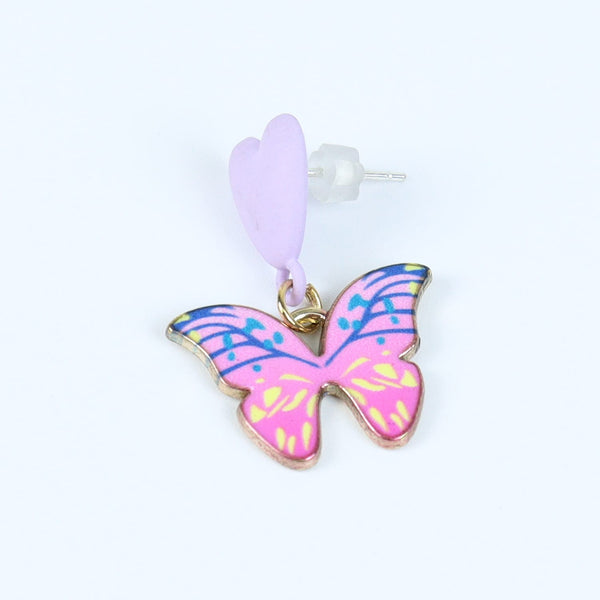 Butterfly Charms Earrings - Pink & Blue