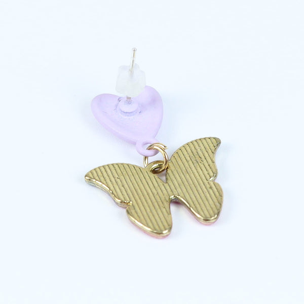 Butterfly Charms Earrings - Pink & Blue