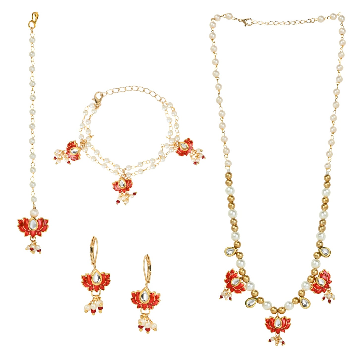 Meenakari Kundan Stone Jewellery Set