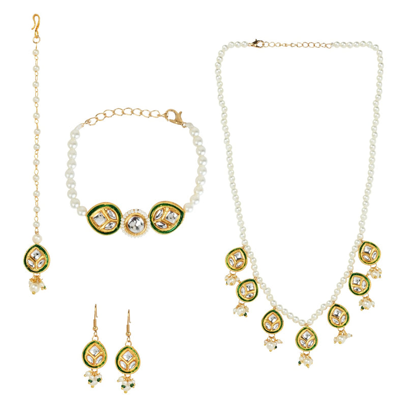 Meenakari Kundan Stone Jewellery Set