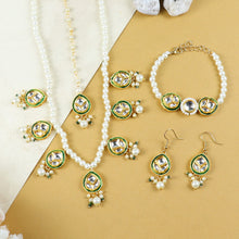 Load image into Gallery viewer, Meenakari Kundan Stone Jewellery Set
